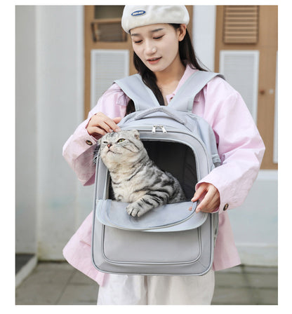 Beige And Yellow Spacious Pet Carrier Backpack with Clear Window - Comfortable Travel Bag for Cats & Small V888-ELOSUNG27132