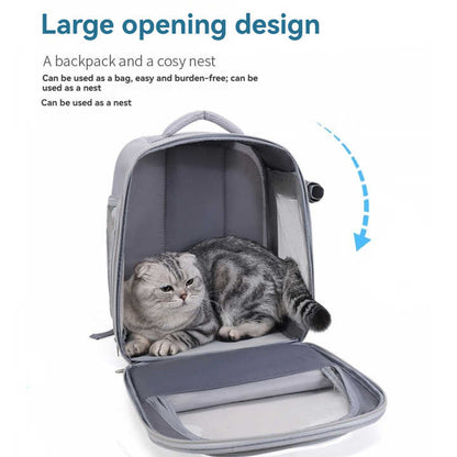 Beige And Green Spacious Pet Carrier Backpack with Clear Window - Comfortable Travel Bag for Cats & Small Dogs V888-ELOSUNG27133