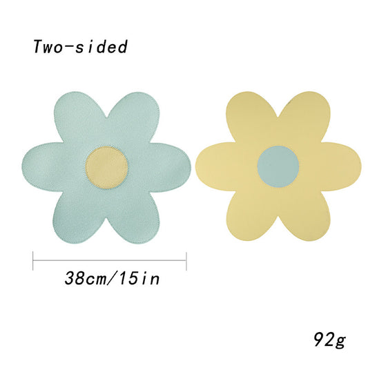 Blue Background With Yellow Heart + Yellow Background With Blue Heart Set of 6 Reversible Flower Shaped V888-ELOSUNG27138