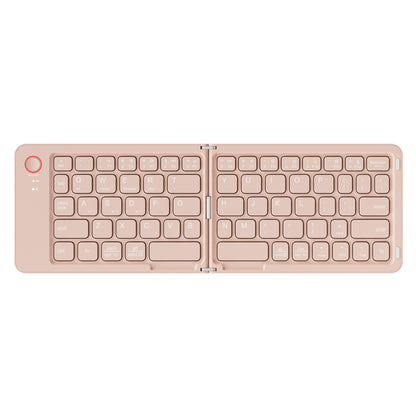 Pink Ultra-Slim Foldable Bluetooth Keyboard - Portable Wireless Rechargeable Travel Keyboard for iOS Android V888-ELOSUNG27139
