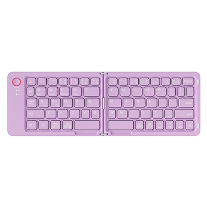 Purple Ultra-Slim Foldable Bluetooth Keyboard - Portable Wireless Rechargeable Travel Keyboard for iOS V888-ELOSUNG27140