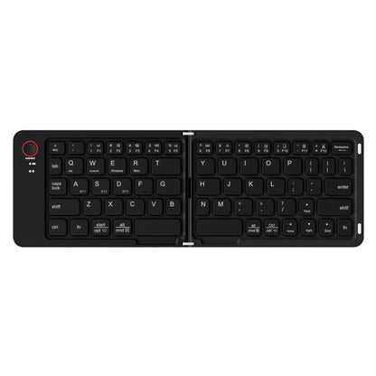 Black Ultra-Slim Foldable Bluetooth Keyboard - Portable Wireless Rechargeable Travel Keyboard for iOS Android V888-ELOSUNG27141