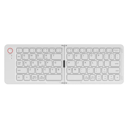 White Ultra-Slim Foldable Bluetooth Keyboard - Portable Wireless Rechargeable Travel Keyboard for iOS Android V888-ELOSUNG27142