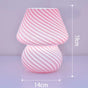 Pink Retro Swirl Glass Mushroom Table Lamp - USB Powered 3-Level Dimmable Bedside Accent Light V888-ELOSUNG27145