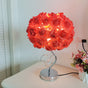 Red Roses And Silver Base Romantic Red Rose Flower Table Lamp - Crystal Heart Accent Bedside Night Light V888-ELOSUNG27156
