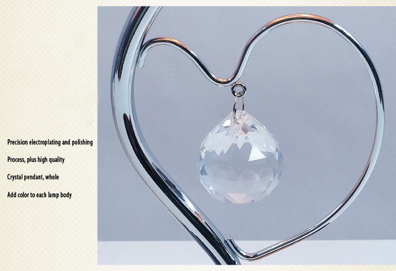 Yellow Roses And Silver Base Romantic Red Rose Flower Table Lamp - Crystal Heart Accent Bedside Night Light V888-ELOSUNG27158