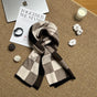 Coffee,Grey And Beige Unisex Retro Checkered Knit Scarf - Soft Thick Winter Shawl Wrap V888-ELOSUNG27162