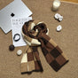 Coffee,Brown And Beige Unisex Retro Checkered Knit Scarf - Soft Thick Winter Shawl Wrap V888-ELOSUNG27165