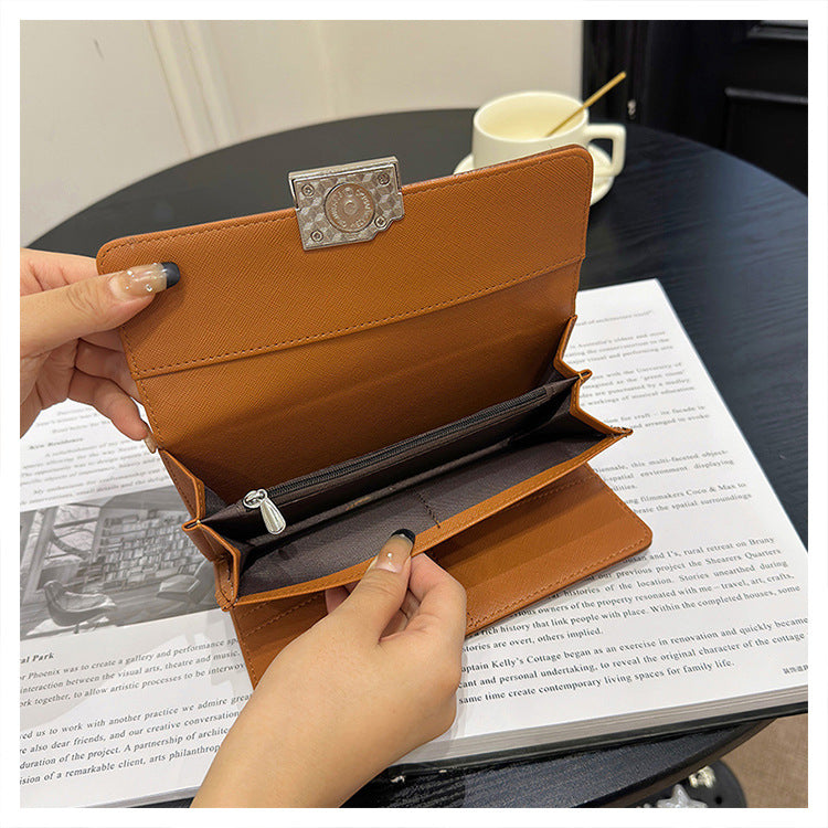 Black Elegant Women's RFID Blocking Long Wallet - PU Leather Clutch Purse with Clasp V888-ELOSUNG27177
