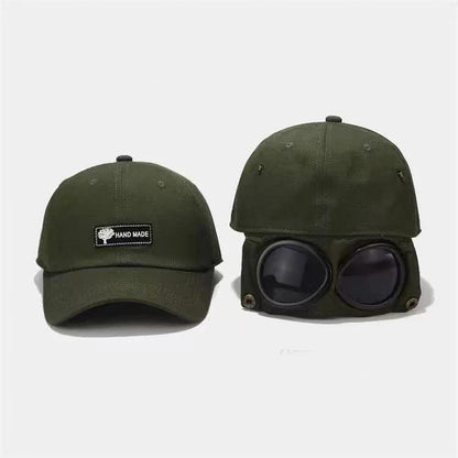 Yellow Stylish Aviator Goggle Baseball Cap - Unisex Outdoor Cotton Sun Hat V888-ELOSUNG27193