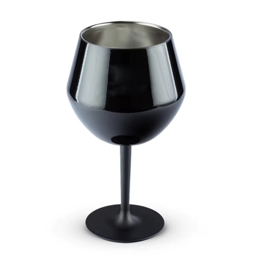 2 Pcs Black Detachable Stainless Steel Wine Glass - 14oz (420ml) Portable Stemmed Goblet for Outdoors & Travel V888-ELOSUNG27232