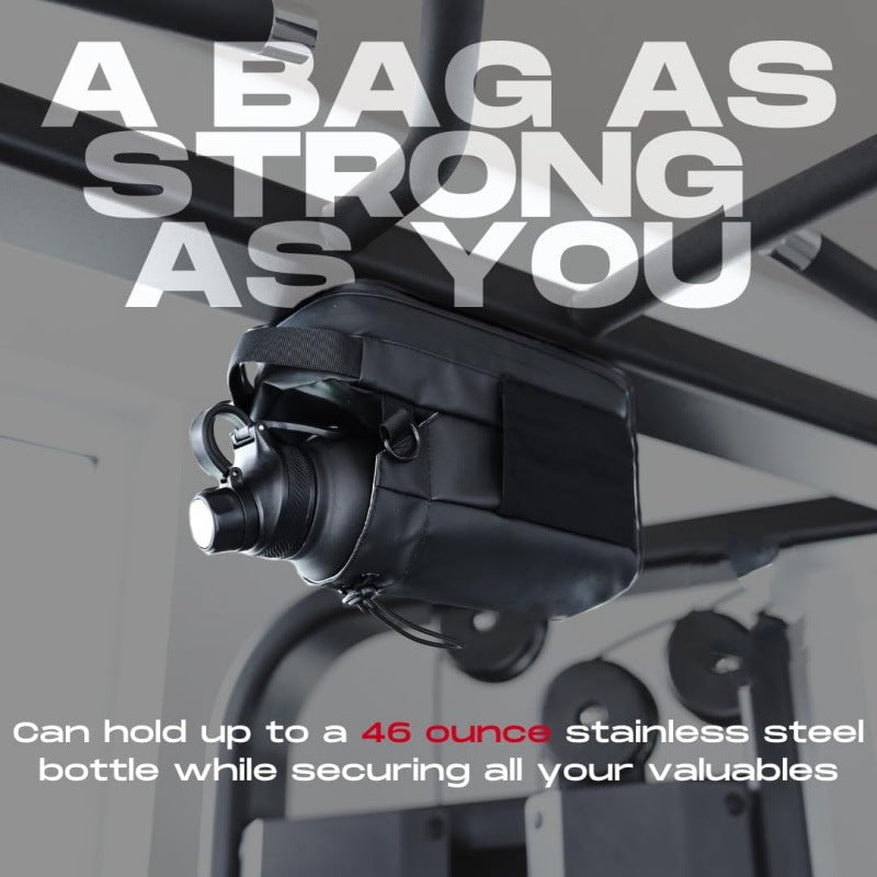 Black Magnetic Gym Water Bottle Holder Bag - Crossbody Sling Pouch for Essentials V888-ELOSUNG27261