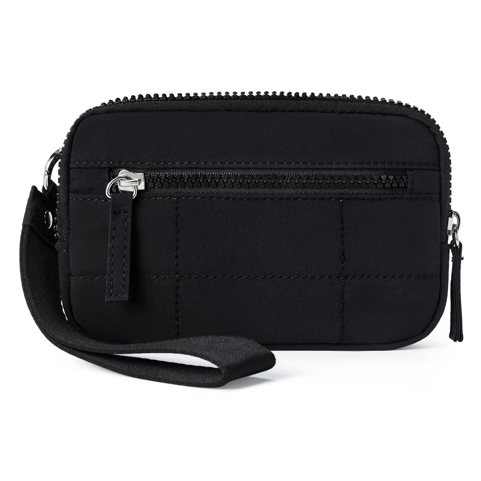 Black RFID Blocking Nylon Wristlet Clutch Wallet - Compact Waterproof Pouch with Card Slots & ID Window V888-ELOSUNG27266