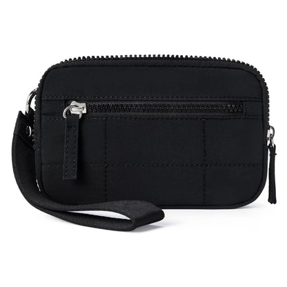 Black RFID Blocking Nylon Wristlet Clutch Wallet - Compact Waterproof Pouch with Card Slots & ID Window V888-ELOSUNG27266