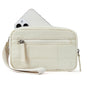 Beige RFID Blocking Nylon Wristlet Clutch Wallet - Compact Waterproof Pouch with Card Slots & ID Window V888-ELOSUNG27267