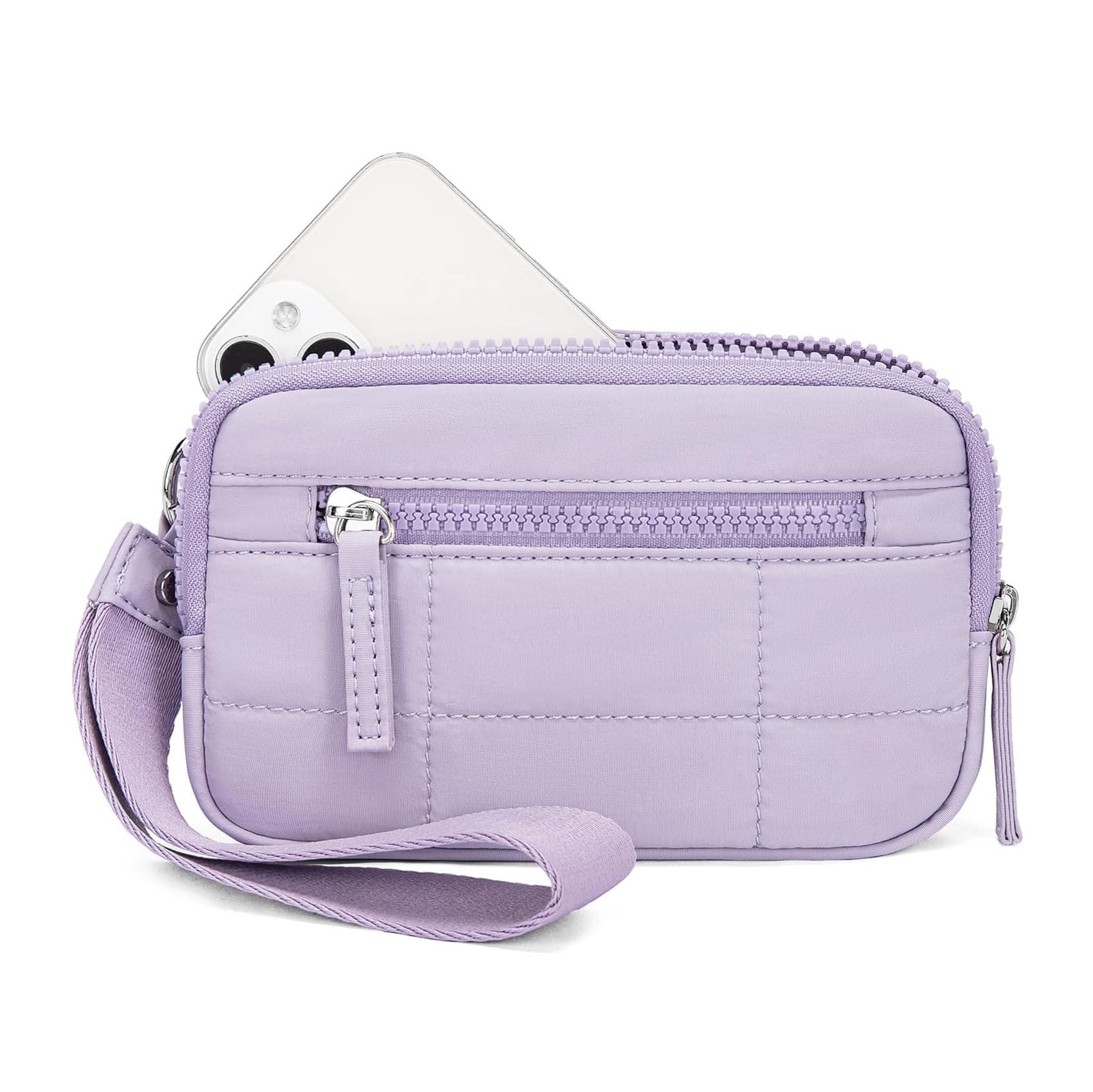 Purple RFID Blocking Nylon Wristlet Clutch Wallet - Compact Waterproof Pouch with Card Slots & ID Window V888-ELOSUNG27271