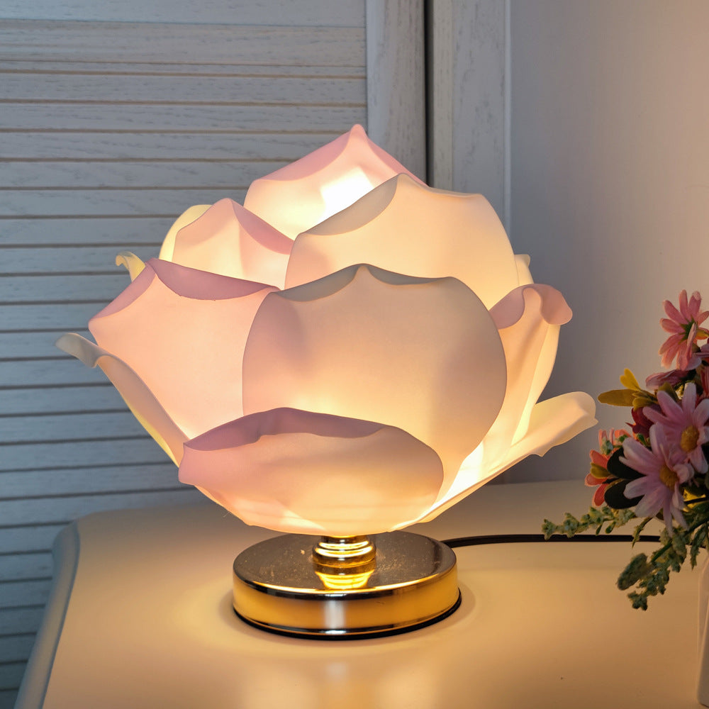 Pink Elegant Lotus Flower Table Lamp - Decorative Bedside Night Light for Bedroom Ambiance V888-ELOSUNG27277