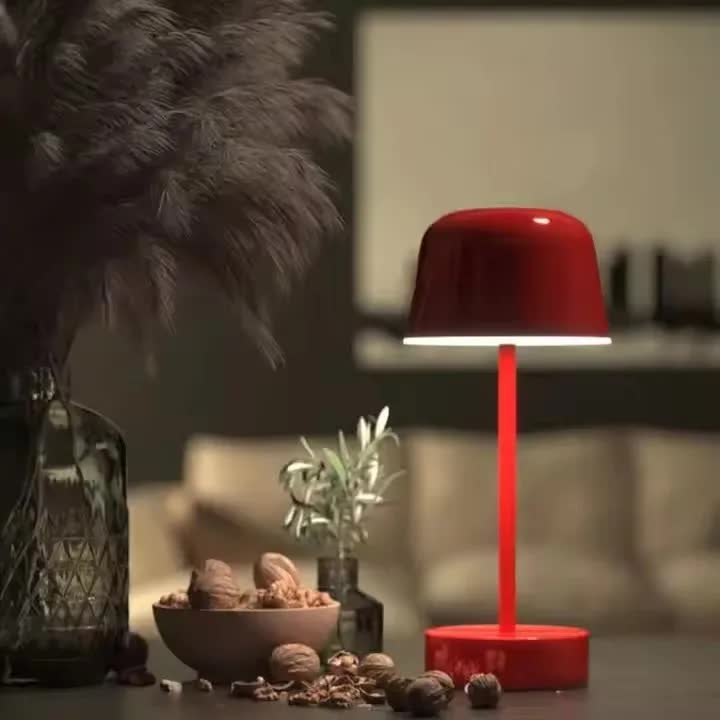 Red Modern Minimalist LED Table Lamp - Rechargeable Touch Control Desk Light V888-ELOSUNG27295