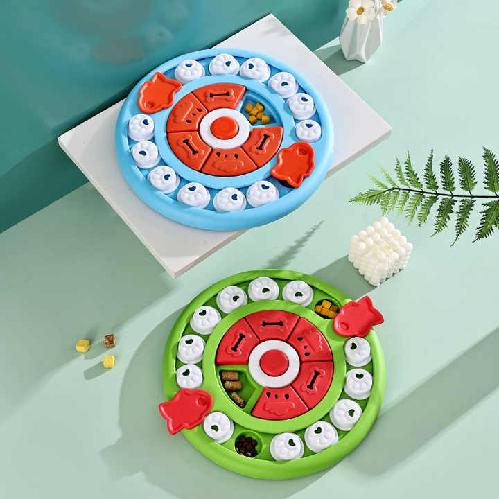 Green Interactive Pet Puzzle Feeder Toy - Slow Eating & Mental Stimulation Game for Dogs & Cats V888-ELOSUNG27298