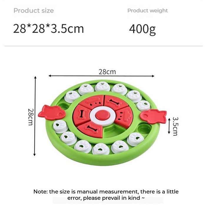 Green Interactive Pet Puzzle Feeder Toy - Slow Eating & Mental Stimulation Game for Dogs & Cats V888-ELOSUNG27298