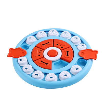 Blue Interactive Pet Puzzle Feeder Toy - Slow Eating & Mental Stimulation Game for Dogs & Cats V888-ELOSUNG27299