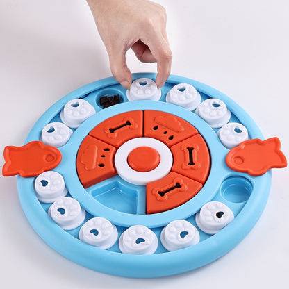 Blue Interactive Pet Puzzle Feeder Toy - Slow Eating & Mental Stimulation Game for Dogs & Cats V888-ELOSUNG27299