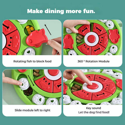Blue Interactive Pet Puzzle Feeder Toy - Slow Eating & Mental Stimulation Game for Dogs & Cats V888-ELOSUNG27299