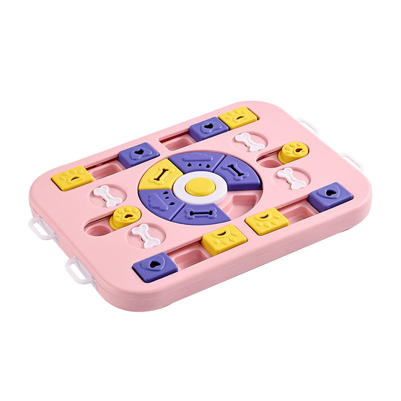 Pink Advanced Interactive Dog Puzzle Toy - Multi-Mechanism Treat Dispensing Slow Feeder for Mental Enrichment V888-ELOSUNG27300