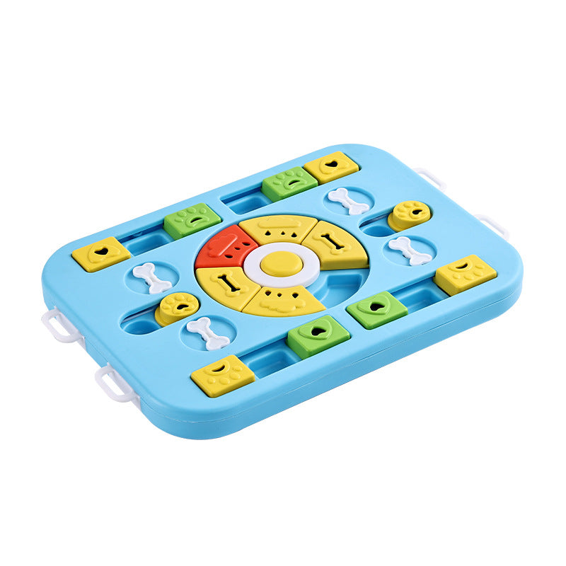 Blue Advanced Interactive Dog Puzzle Toy - Multi-Mechanism Treat Dispensing Slow Feeder for Mental Enrichment V888-ELOSUNG27301