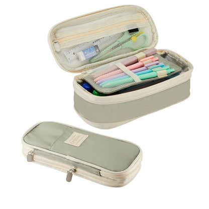 Green Large Capacity Expandable Pencil Case - Multi-Compartment Student Stationery Pouch (Only with pencil V888-ELOSUNG27314