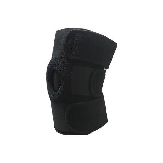 Black Adjustable Knee Brace Support (Pair) with Dual Spring Stabilizers & Patella Gel Pad - Non-Slip for V888-ELOSUNG27327