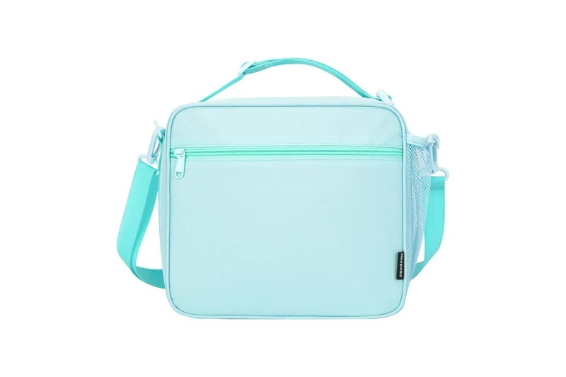 Blue Sparkling Rainbow Heart Insulated Lunch Bag for Kids - Portable School Lunch Box with Shoulder Strap V888-ELOSUNG27336