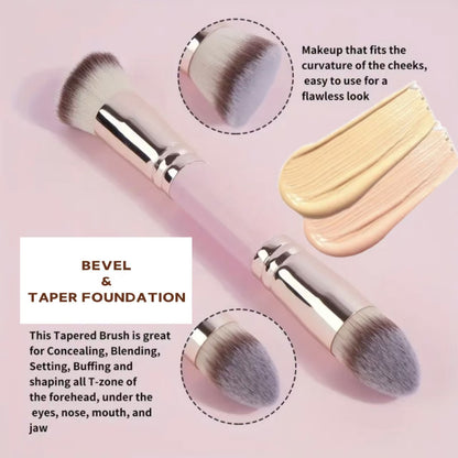 Black and Glod Versatile 4pc Dual-Ended Makeup Brush Set - Soft Synthetic Bristles for Foundation Blush V888-ELOSUNG27343