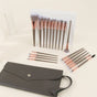 Brown and Glod Complete 20-Piece Makeup Brush Set with Travel Pouch - Professional Synthetic Face & Eye V888-ELOSUNG27346