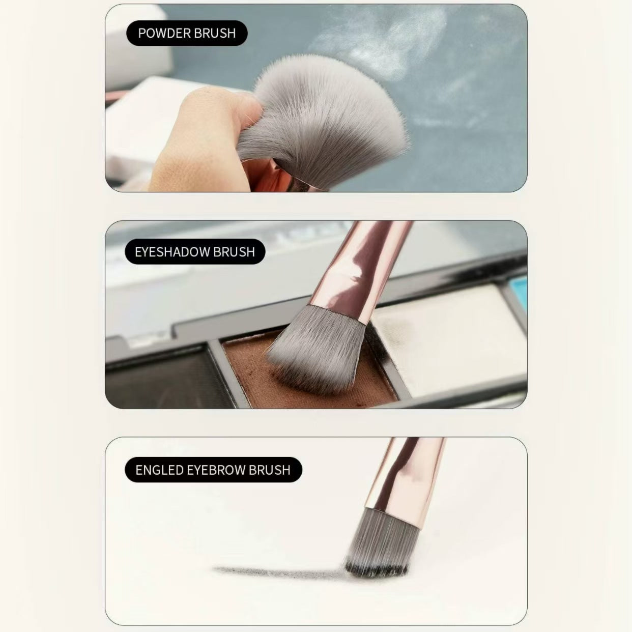 Brown and Glod Complete 20-Piece Makeup Brush Set with Travel Pouch - Professional Synthetic Face & Eye V888-ELOSUNG27346