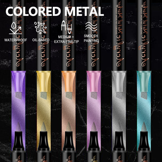 Colorful 24 Colors Dual Tip Metallic Acrylic Paint Pens - Fine Point & Chisel Tip Art Markers for Rock V888-ELOSUNG27351