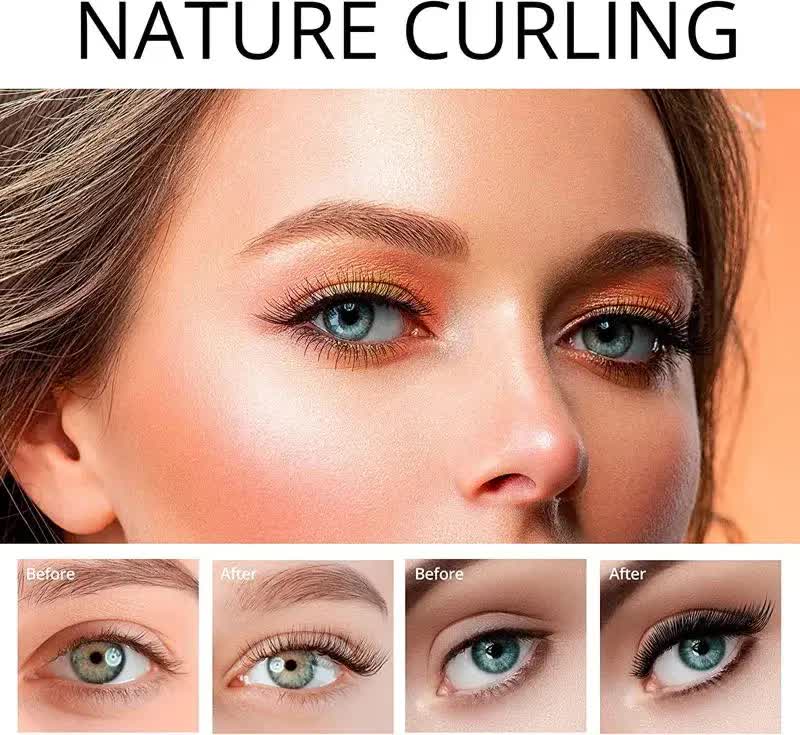 Pink USB-C Rechargeable Heated Eyelash Curler - Gentle Long-Lasting Lift with 2 Temperature Modes & Cute Cat V888-ELOSUNG27362