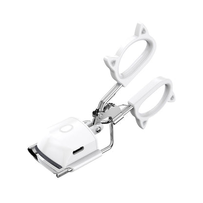 White USB-C Rechargeable Heated Eyelash Curler - Gentle Long-Lasting Lift with 2 Temperature Modes & Cute Cat V888-ELOSUNG27363