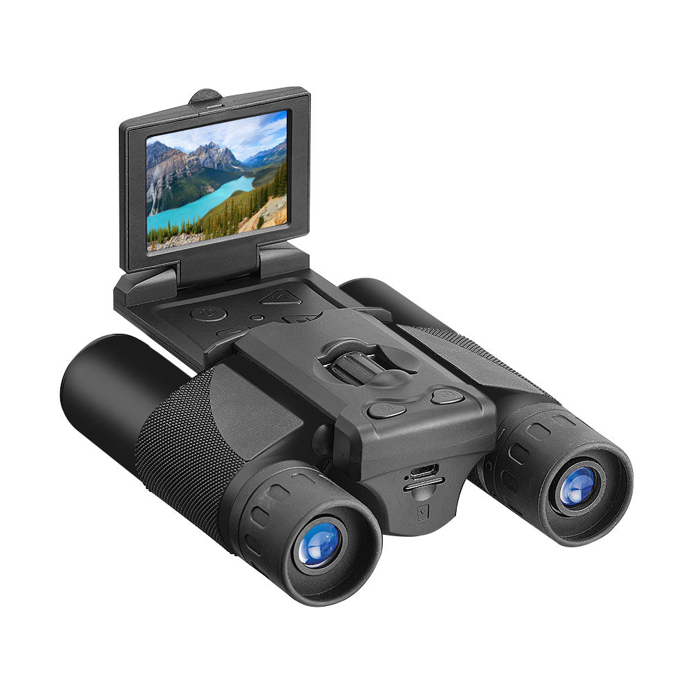 Black HD Digital Camera Binoculars 8X Zoom - Record Video & Photos with LCD Screen, Starlight Night Vision V888-ELOSUNG27372
