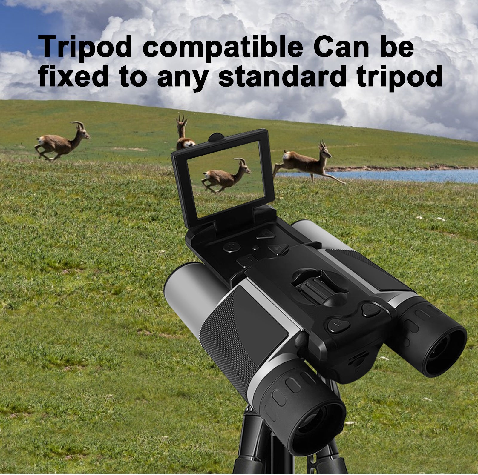 Black HD Digital Camera Binoculars 8X Zoom - Record Video & Photos with LCD Screen, Starlight Night Vision V888-ELOSUNG27372