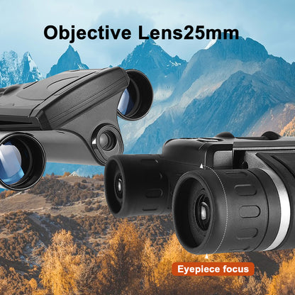 Black HD Digital Camera Binoculars 8X Zoom - Record Video & Photos with LCD Screen, Starlight Night Vision V888-ELOSUNG27372