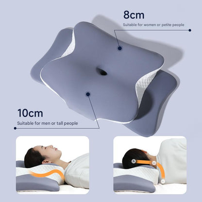 Light Pink Ergonomic Butterfly Memory Foam Pillow - Cervical Neck Support for Side, Back & Stomach Sleepers, V888-ELOSUNG27379