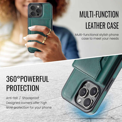 Brown Premium MagSafe Wallet Case for iPhone 16 Pro Max - Detachable PU Leather Magnetic Card Holder V888-ELOSUNG27393