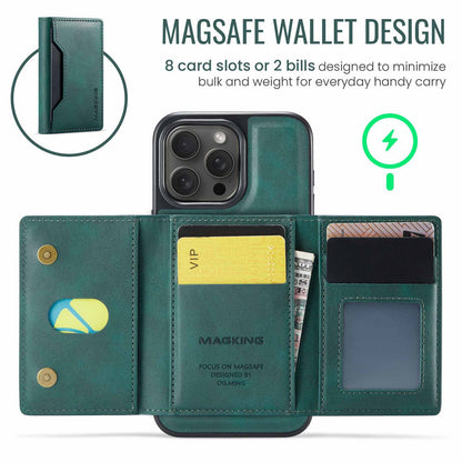 Purple Premium MagSafe Wallet Case for iPhone 16 Pro - Detachable PU Leather Magnetic Card Holder V888-ELOSUNG27401