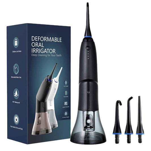Black Advanced Portable Water Flosser - Rechargeable Oral Irrigator, IPX7 Waterproof, 4 Cleaning Modes for V888-ELOSUNG27408