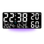 Black Background With White Light Sleek Large LED Digital Wall & Desk Clock - Remote Control, Temperature, V888-ELOSUNG27419