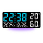 Black Background With Blue and White Light Sleek Large LED Digital Wall & Desk Clock - Remote Control, V888-ELOSUNG27421