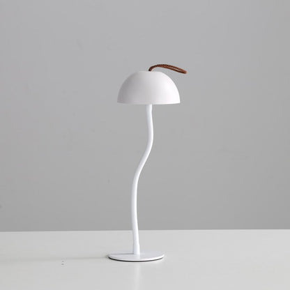 White Sleek Minimalist LED Mushroom Table Lamp - Rechargeable 3-Color Touch Control, Bar & Ambient Light V888-ELOSUNG27427