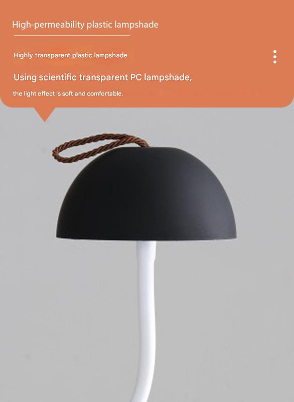 White Three-dimensional stripes Sleek Minimalist LED Mushroom Table Lamp - Rechargeable 3-Color Touch V888-ELOSUNG27428