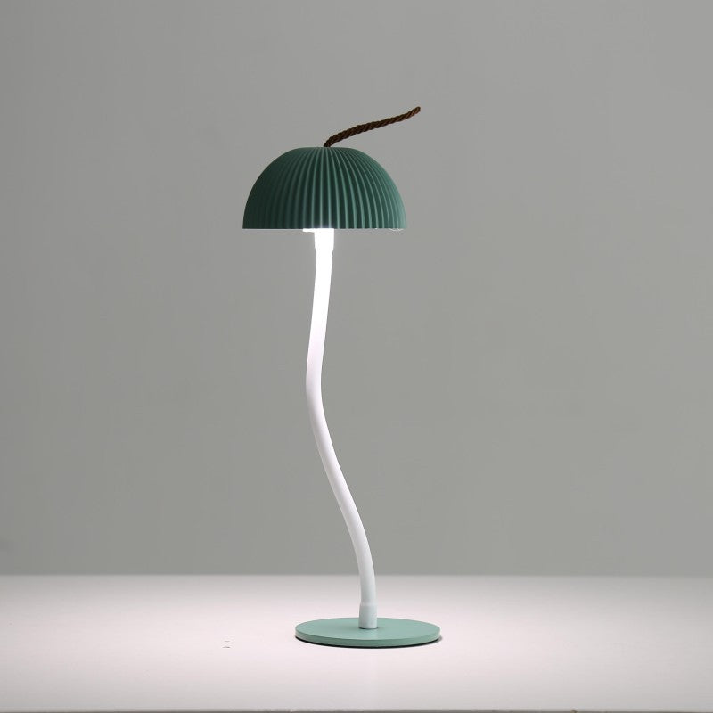 Green Three-dimensional stripes Sleek Minimalist LED Mushroom Table Lamp - Rechargeable 3-Color Touch V888-ELOSUNG27429